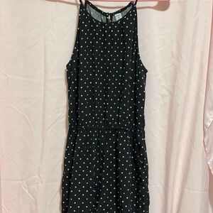 Old Navy White and Navy Polka Dot Romper